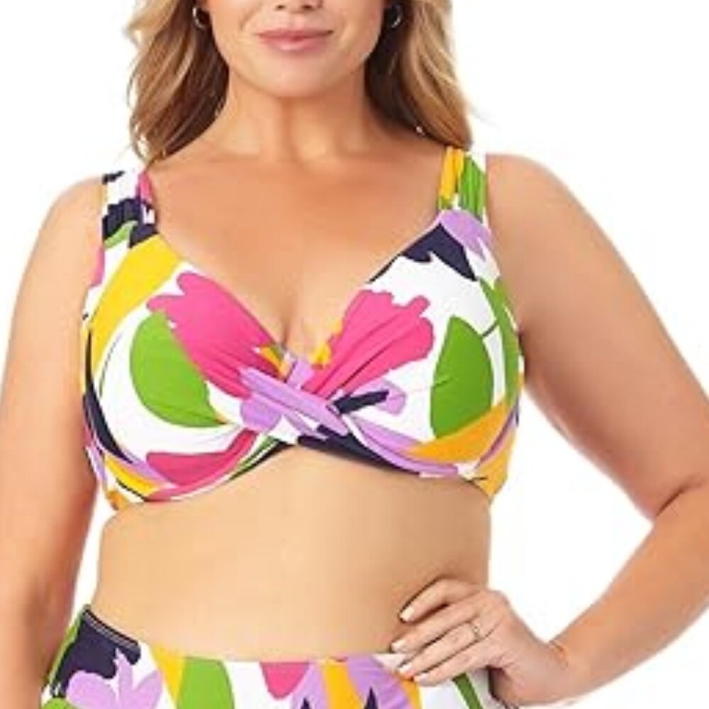 Anne Cole Lush Garden Twist Underwire Bikini Top Multicolor